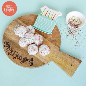 Wooden Serving Board with White Accents